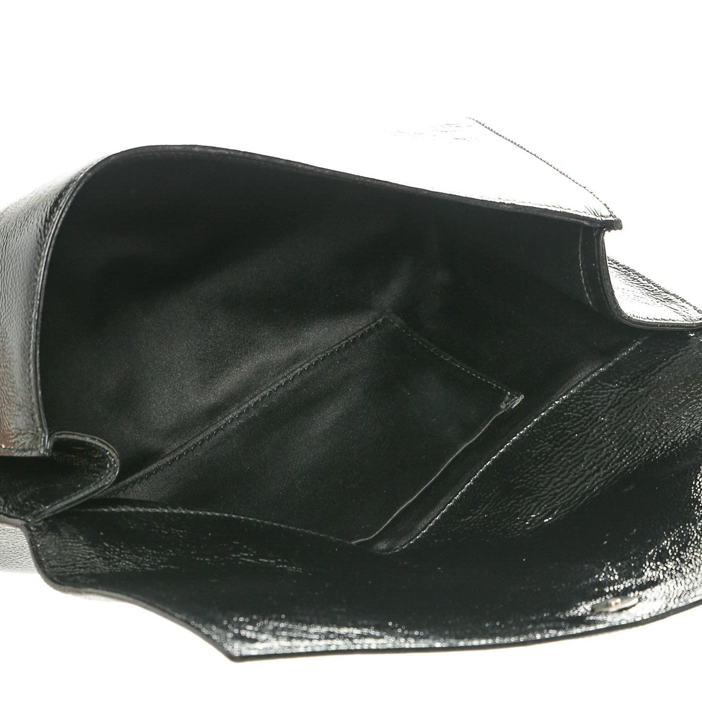 Textured Patent Monogram Large Belle De Jour Clutch Black