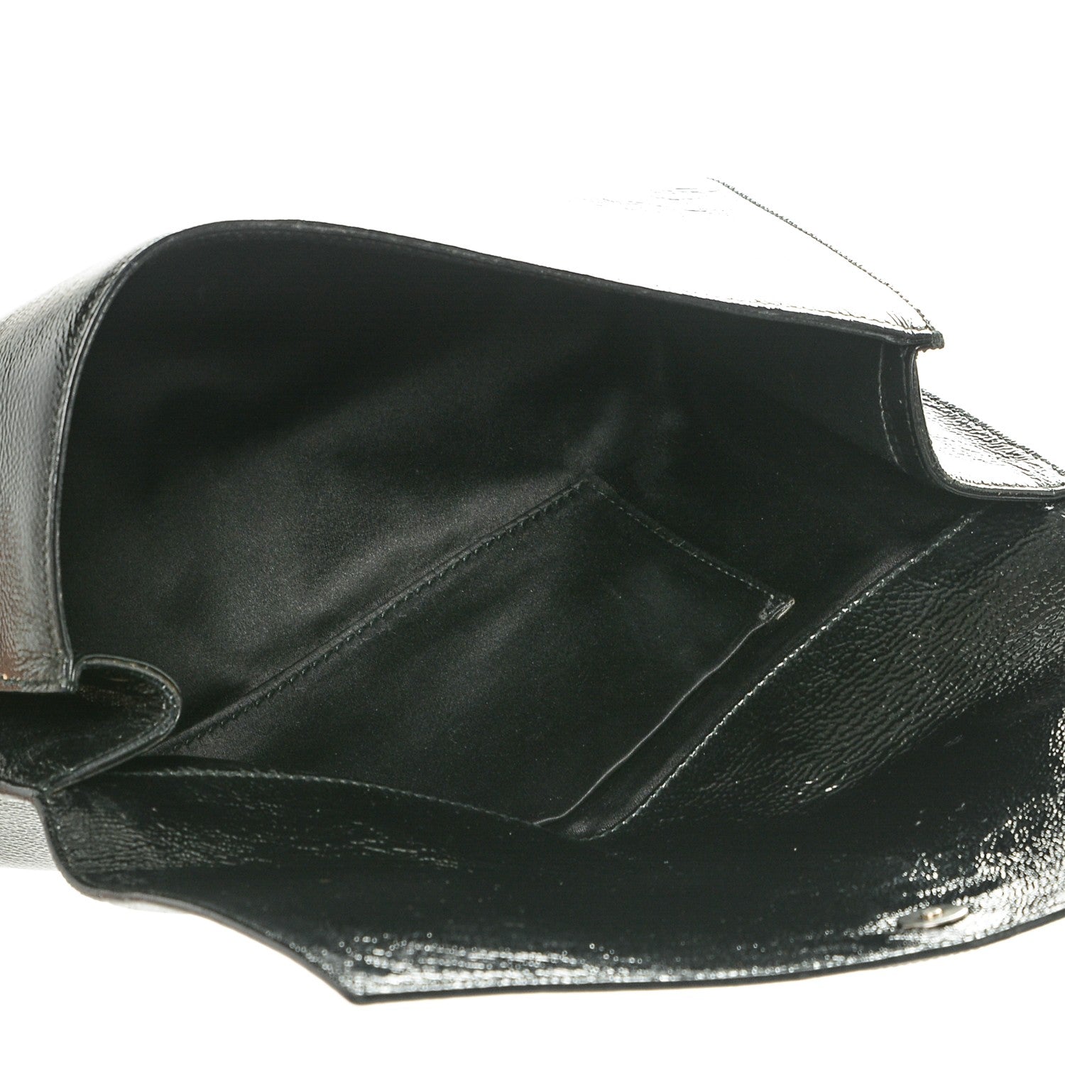 Saint Laurent Textured Patent Monogram Large Belle De Jour Clutch Black 5 of 7