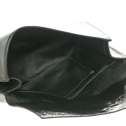 Saint Laurent Textured Patent Monogram Large Belle De Jour Clutch Black 5 of 7