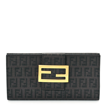 Fendi Zucchino Spalmati Forever Continental Wallet Moro Black 1 of 7