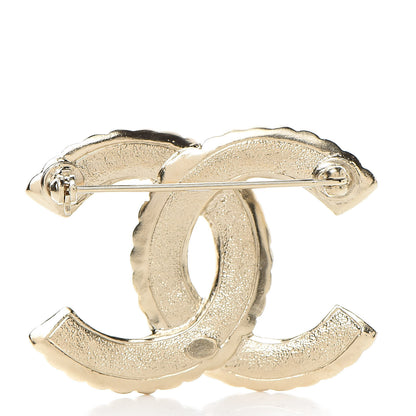 Chanel Pearl Crystal Queen of France CC Brooch Gold 3 of 5