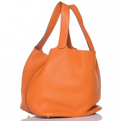 Hermes Taurillon Clemence Picotin Lock GM Orange 3 of 7