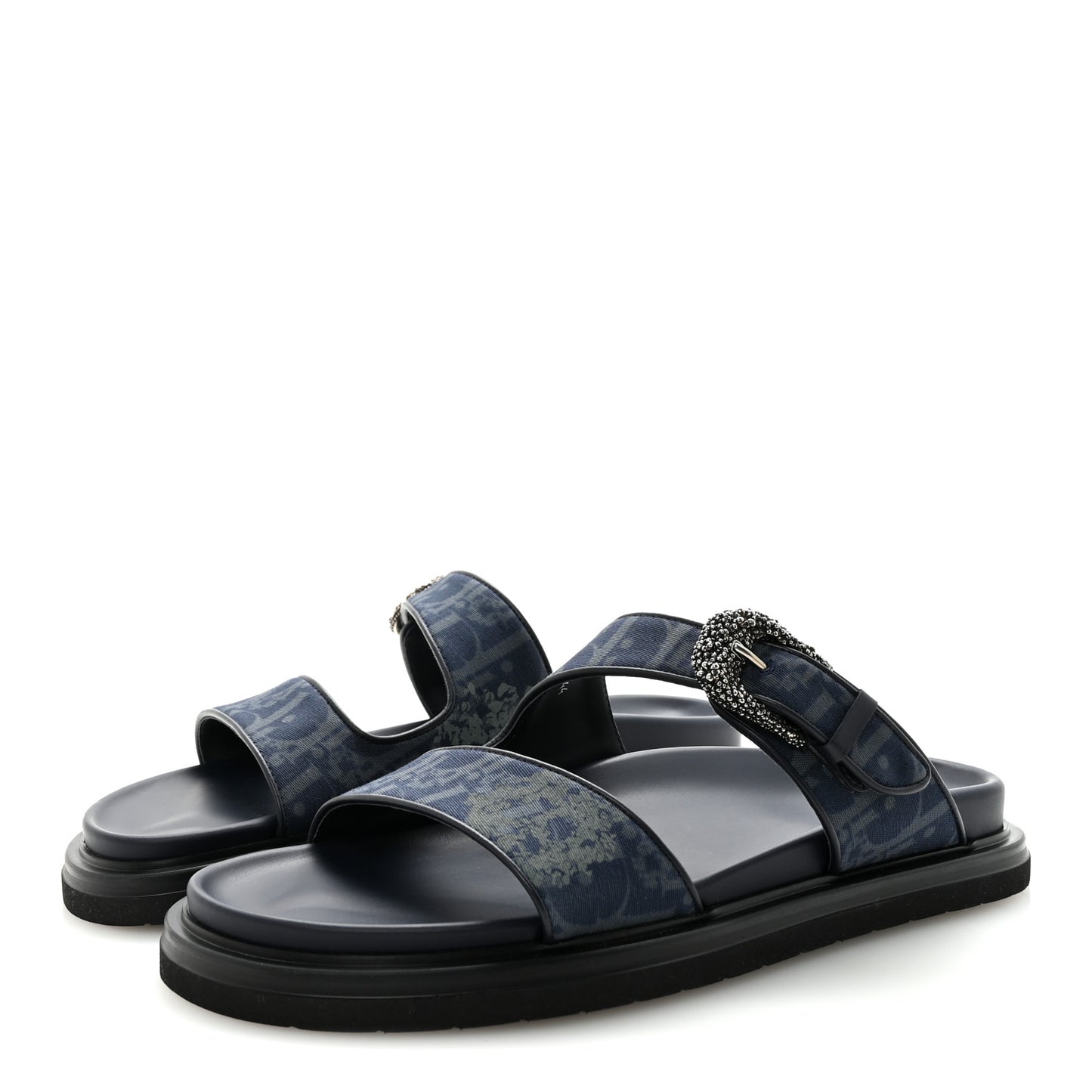 X DENIM TEARS Denim Calfskin Oblique Mens Sandals 44 Blue