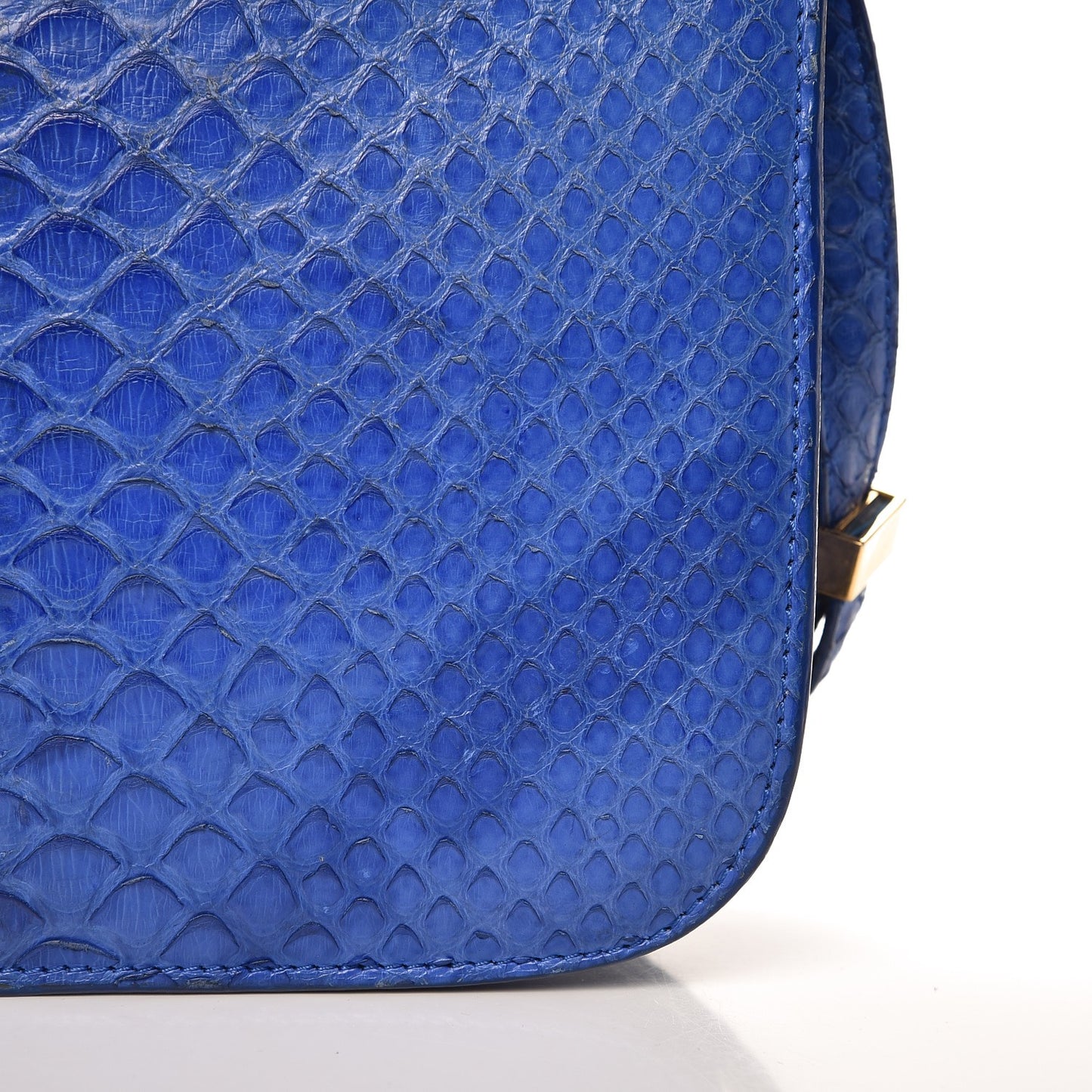 Python Medium Classic Box Flap Bag Indigo