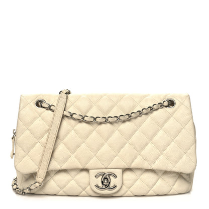 Chanel Caviar Quilted Jumbo Easy Flap Dark White 1 of 12