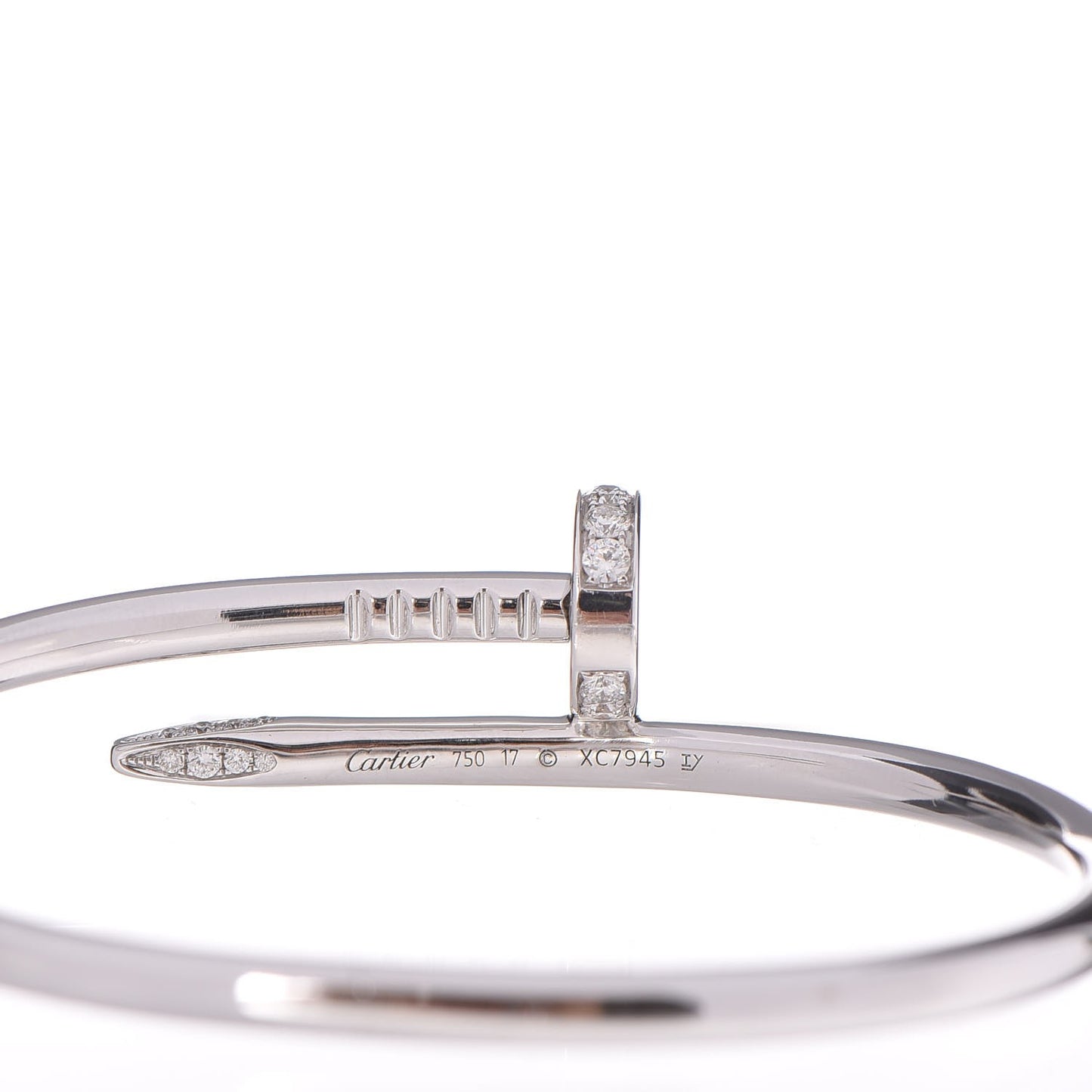 18K White Gold Diamond Juste Un Clou Bracelet 17