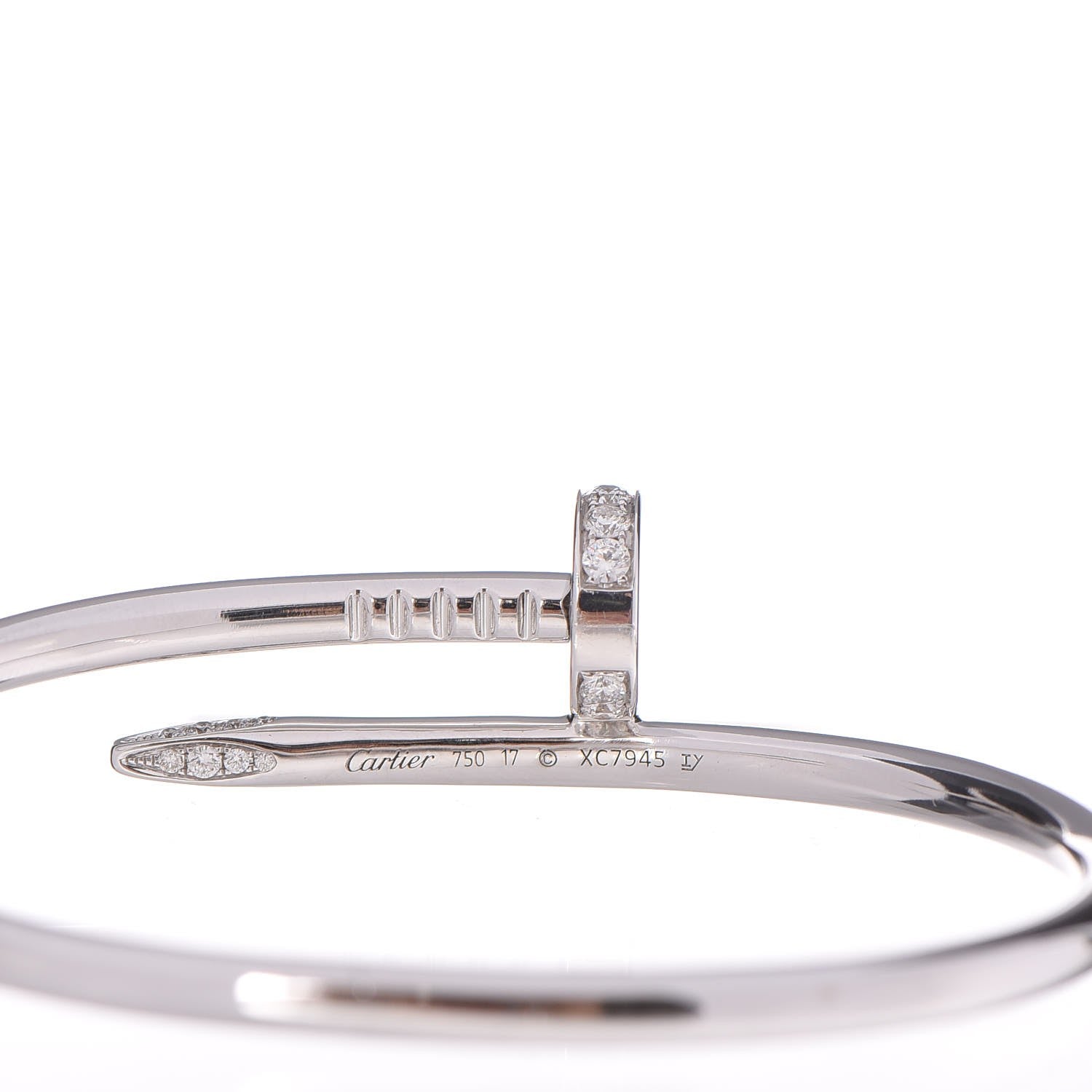 Cartier 18K White Gold Diamond Juste Un Clou Bracelet 17 4 of 4