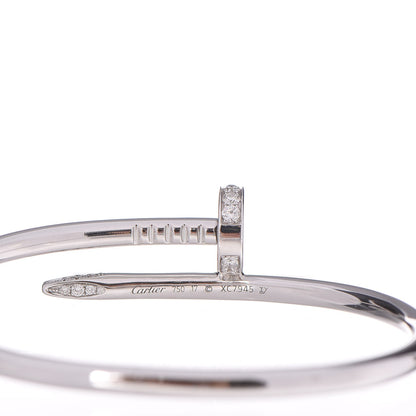 Cartier 18K White Gold Diamond Juste Un Clou Bracelet 17 4 of 4