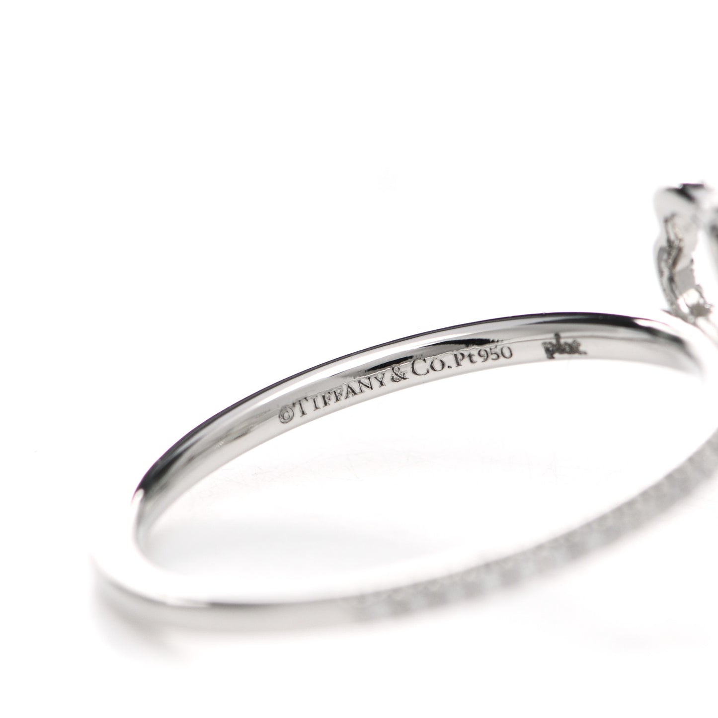 Platinum Diamond Small Open Paper Flowers Ring 54 6.75