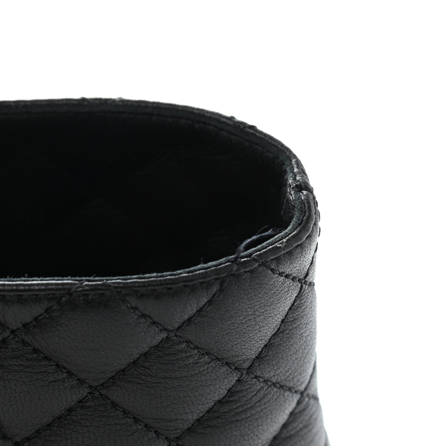Chanel Shiny Lambskin Quilted Lace Up Combat Boots 40.5 Black 10 of 14