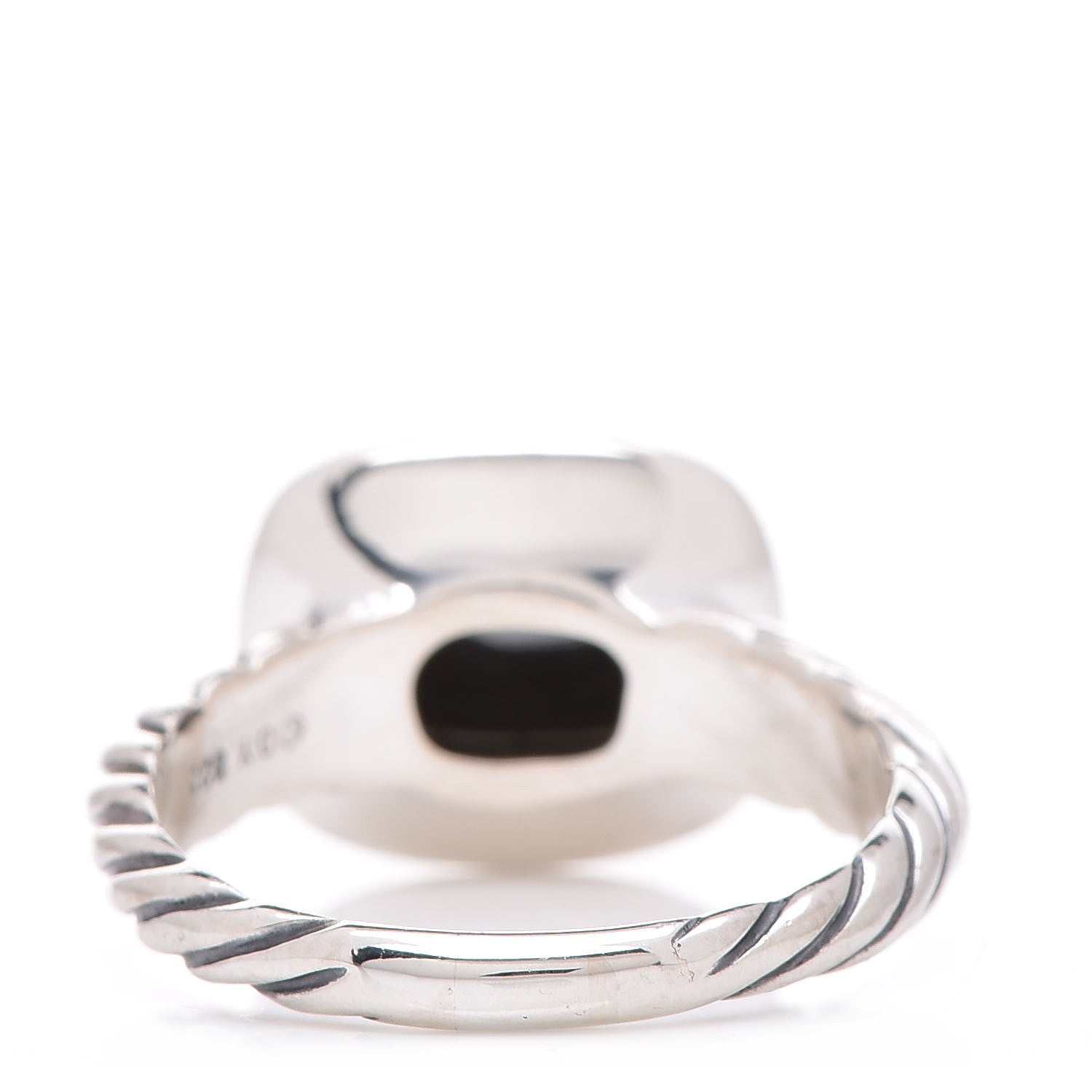 David Yurman Sterling Silver Diamond Hematite 10mm Noblesse Ring 54 7 4 of 5