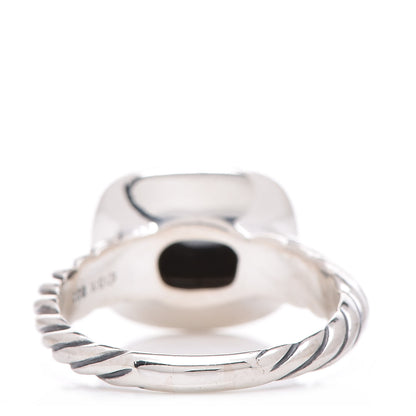 David Yurman Sterling Silver Diamond Hematite 10mm Noblesse Ring 54 7 4 of 5