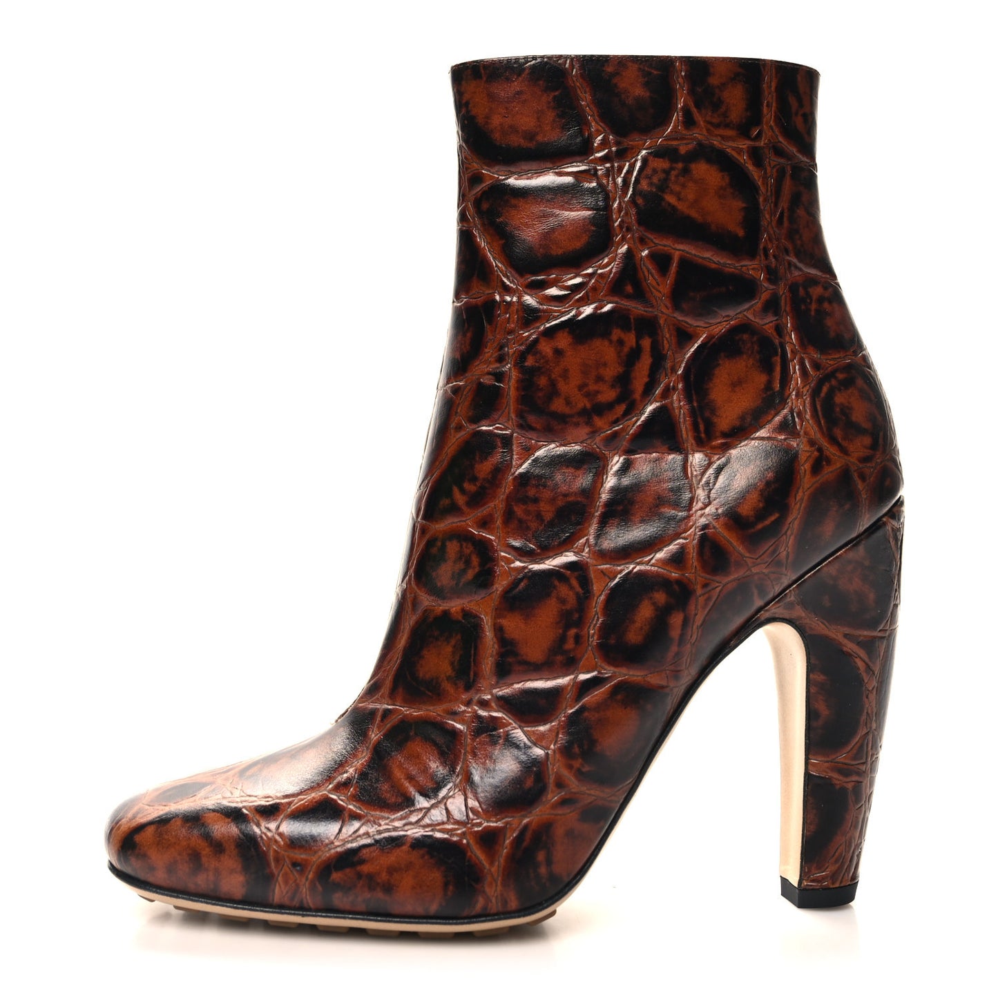 Croc Effect Canalazzo Ankle Boots 38 Brown