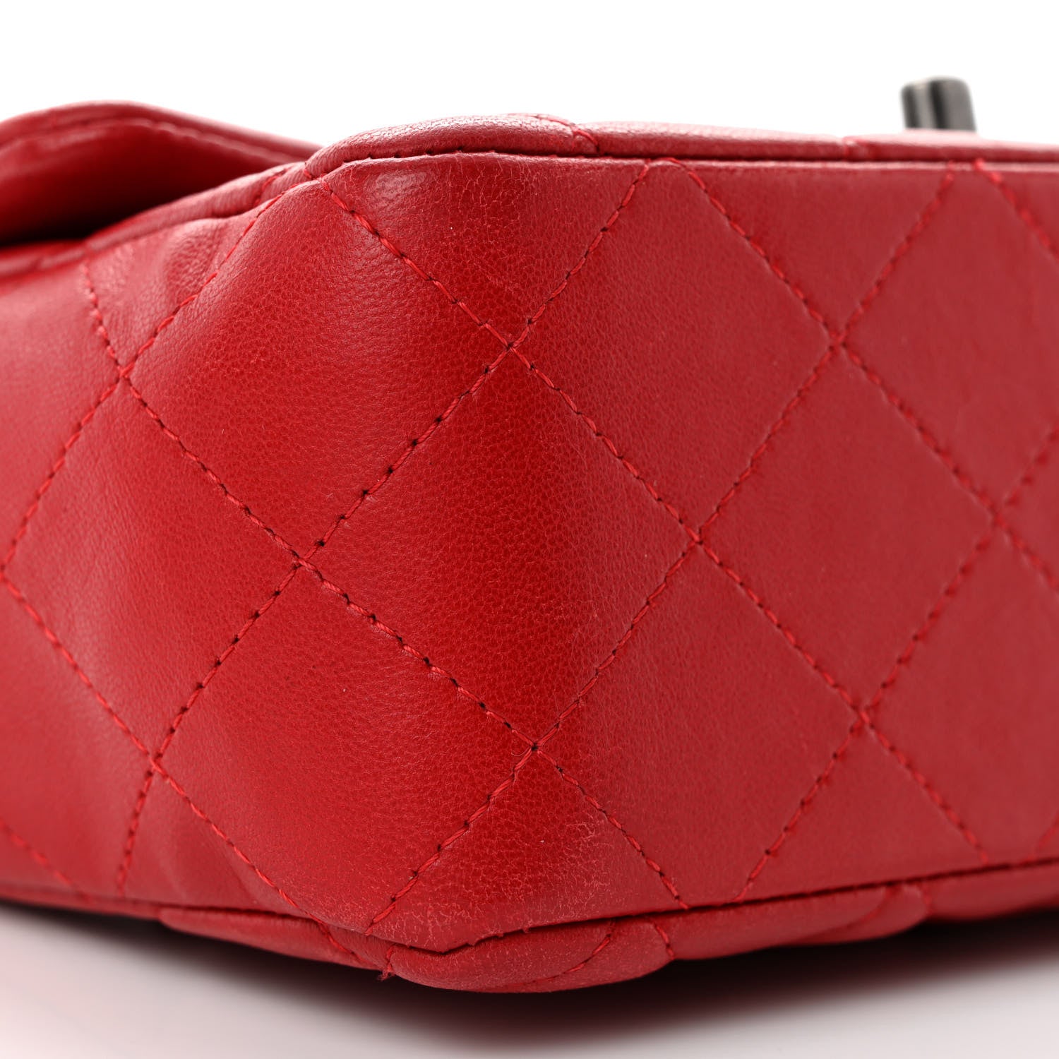 Chanel Lambskin Quilted Mini Rectangular Flap Red 9 of 11