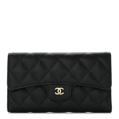Chanel Caviar Quilted Large Flap Wallet Black 1 of 13