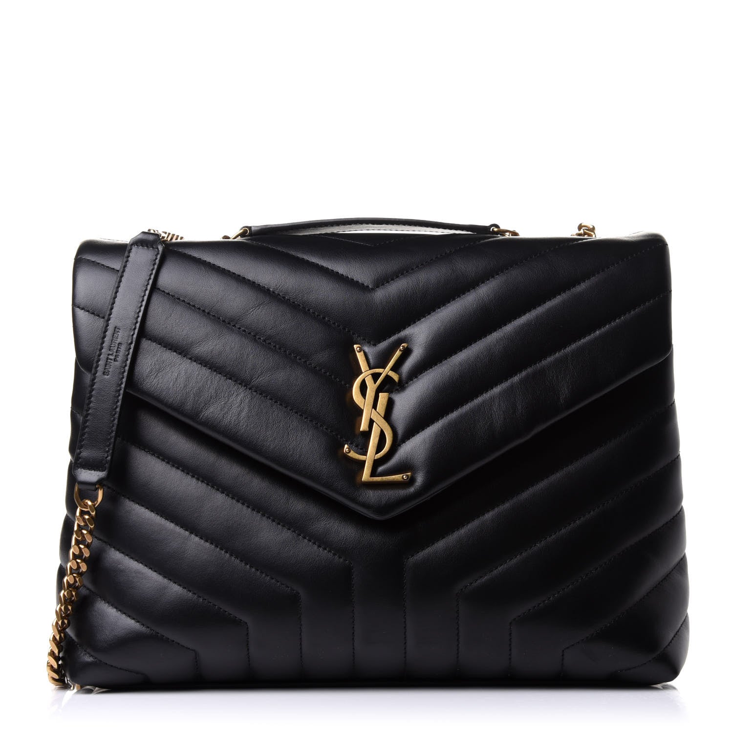 Saint Laurent Calfskin Y Quilted Monogram Medium Loulou Chain Satchel Black 1 of 11