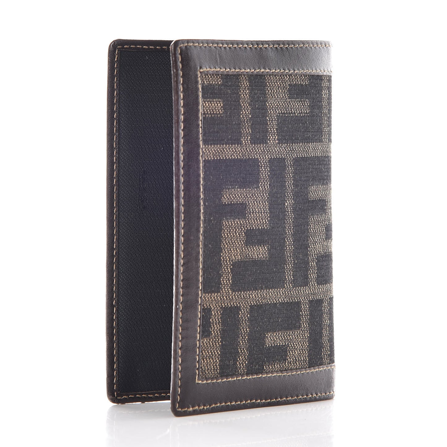 Zucca Calfskin Bi-Fold Card Holder Tobacco