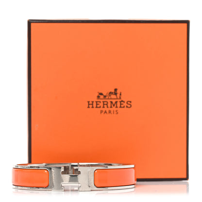 Hermes Enamel Narrow Clic Clac H Bracelet GM Orange 5 of 5