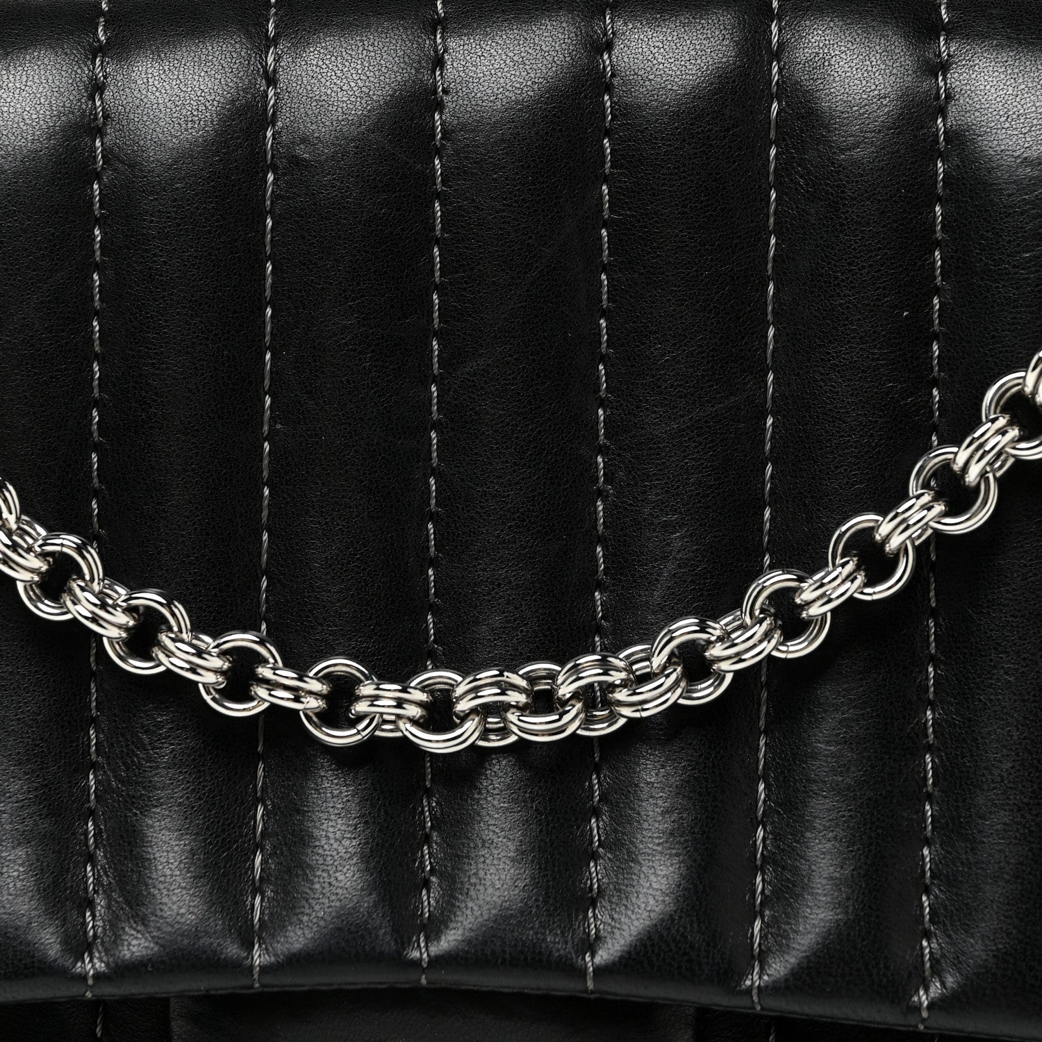Chanel Lambskin Vertical Quilted Medium Single Flap Black 8 of 23