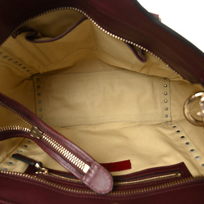 Valentino Garavani Vitello Rockstud Double Handle Tote Rubin 5 of 13