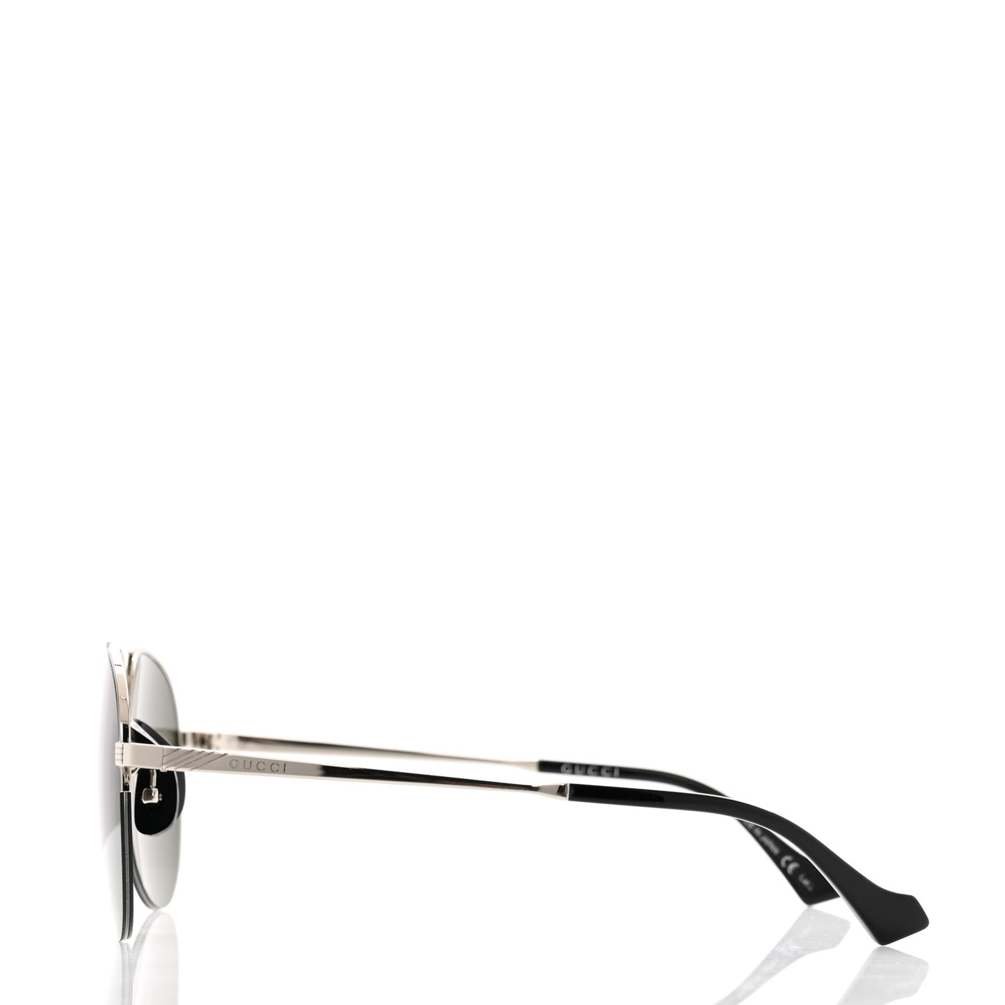 Aviator Sunglasses GG0742S Silver Black