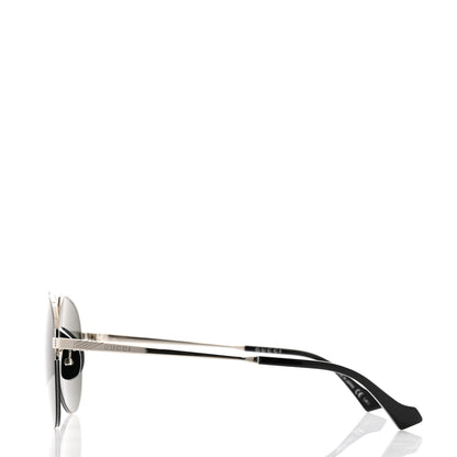 Gucci Aviator Sunglasses GG0742S Silver Black 3 of 8
