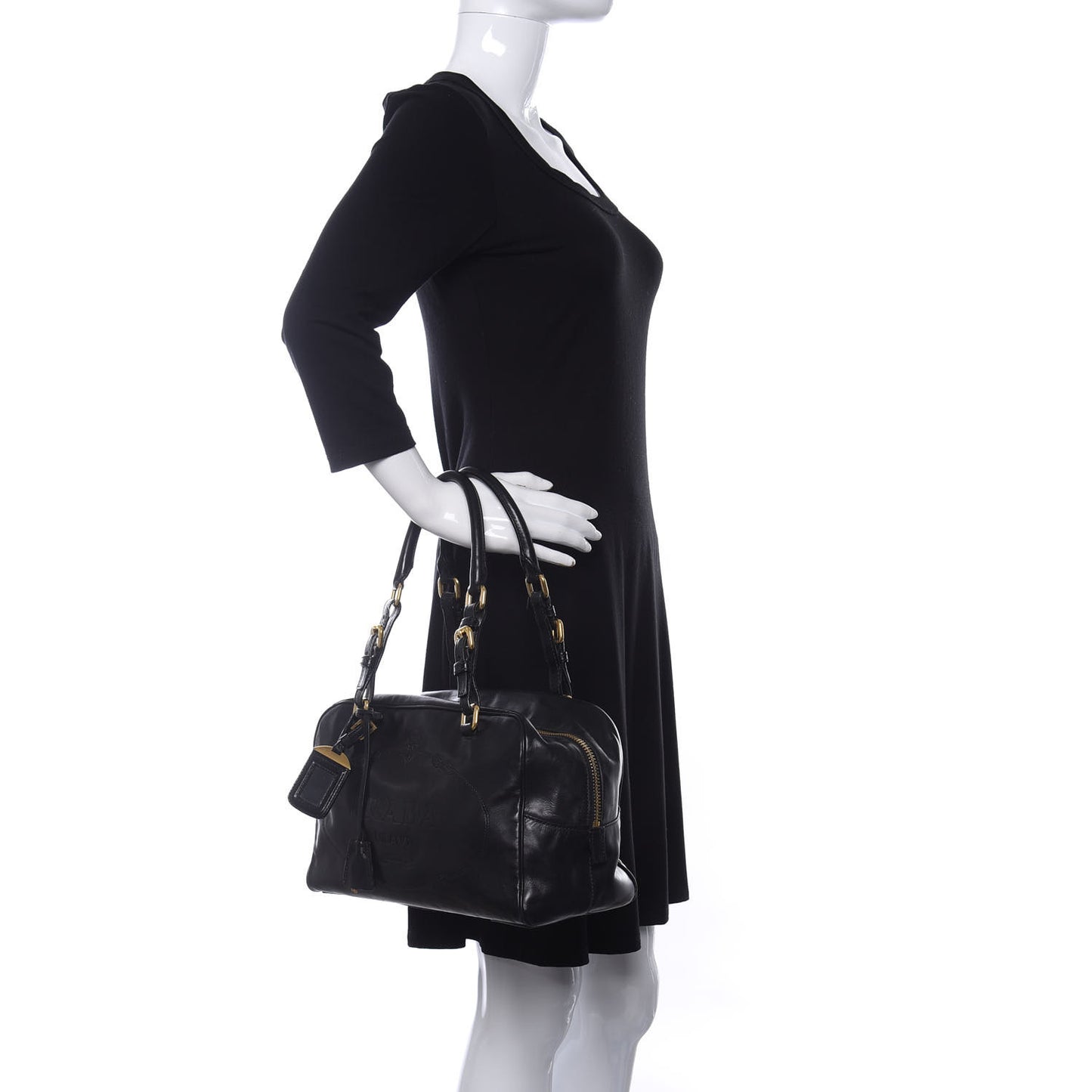 Box Embossed Logo Bowler Black