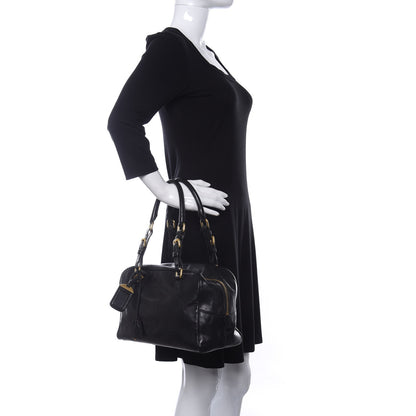 Prada Box Embossed Logo Bowler Black 2 of 9