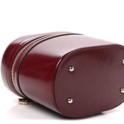 Gucci Patent Leather Bamboo Mini Vanity Bag Burgundy 9 of 10