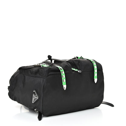 Prada Nylon New Vela Studded Backpack Black Green 3 of 11