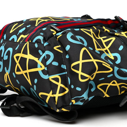 Gucci Techno Canvas GucciGhost Double Buckle Backpack Black New Acquamarine 12 of 12