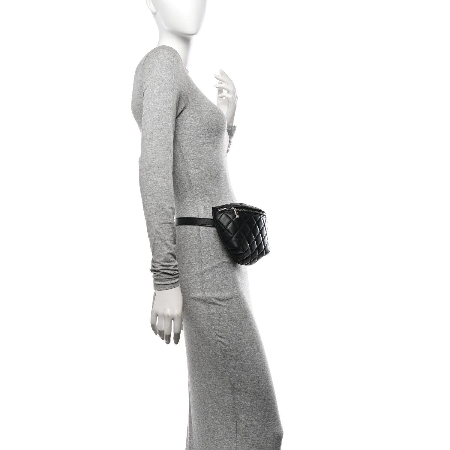 Chanel Calfskin Quilted Waist Belt Bag Black 2 of 10