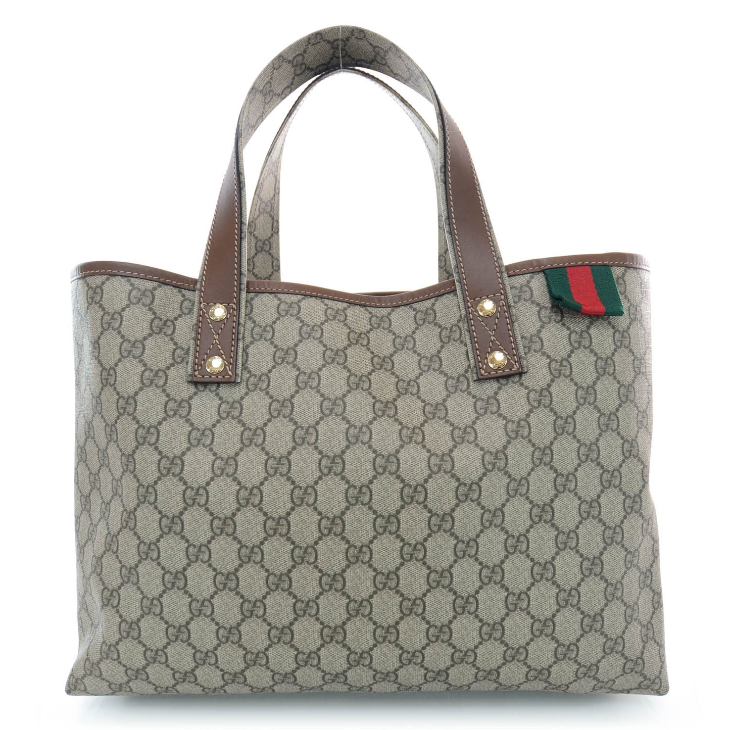 GG Plus Monogram Medium Signature Web Loop Tote Light Brown