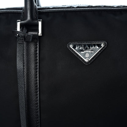 Prada Tessuto Nylon Saffiano Metal Triangle Logo Work Bag Black 12 of 12