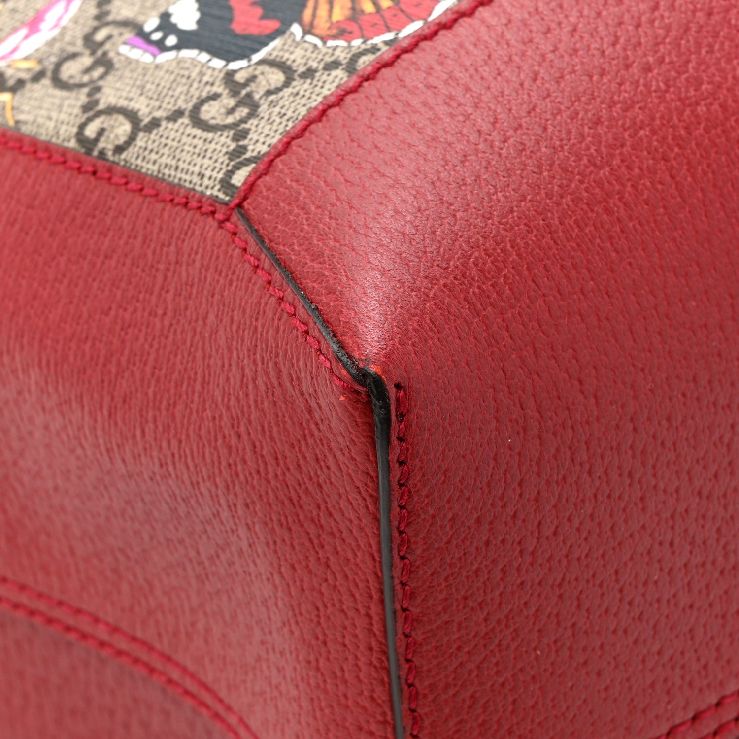 Gucci GG Supreme Monogram Flora Web Large Ophidia Tote Red 12 of 15