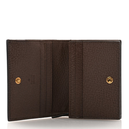 Gucci Monogram Jumbo GG Textured Dollar Calfskin Diana Card Case Wallet Camel Ebony New Acero 5 of 8