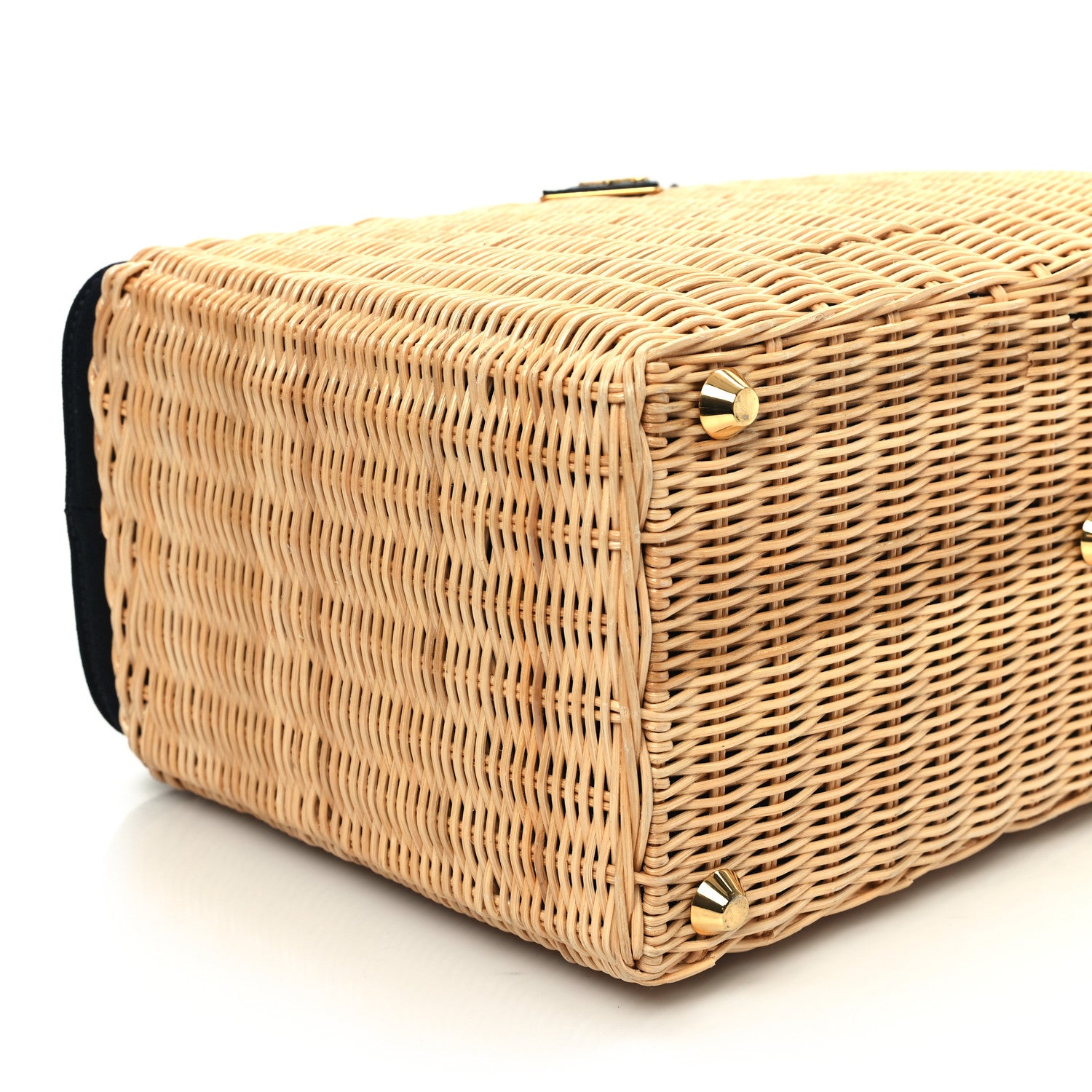 Prada Wicker Canvas Large Tote Naturale Black 8 of 14