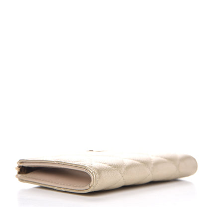 Chanel Metallic Caviar Quilted Key Holder Case Light Gold 4 of 7