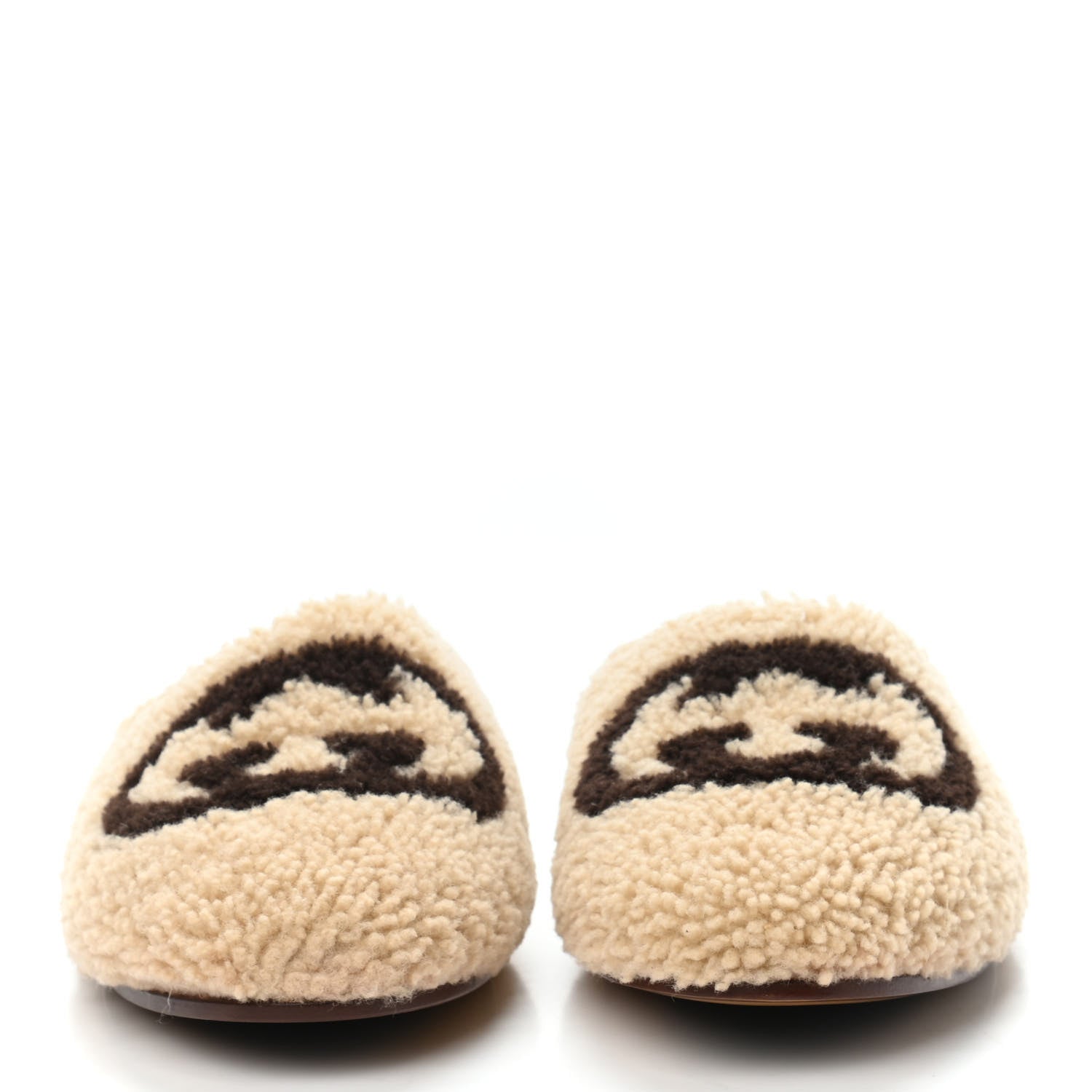 Gucci Shearling Interlocking G Womens Eileen Slippers 39.5 Butterscotch Cocoa 2 of 4
