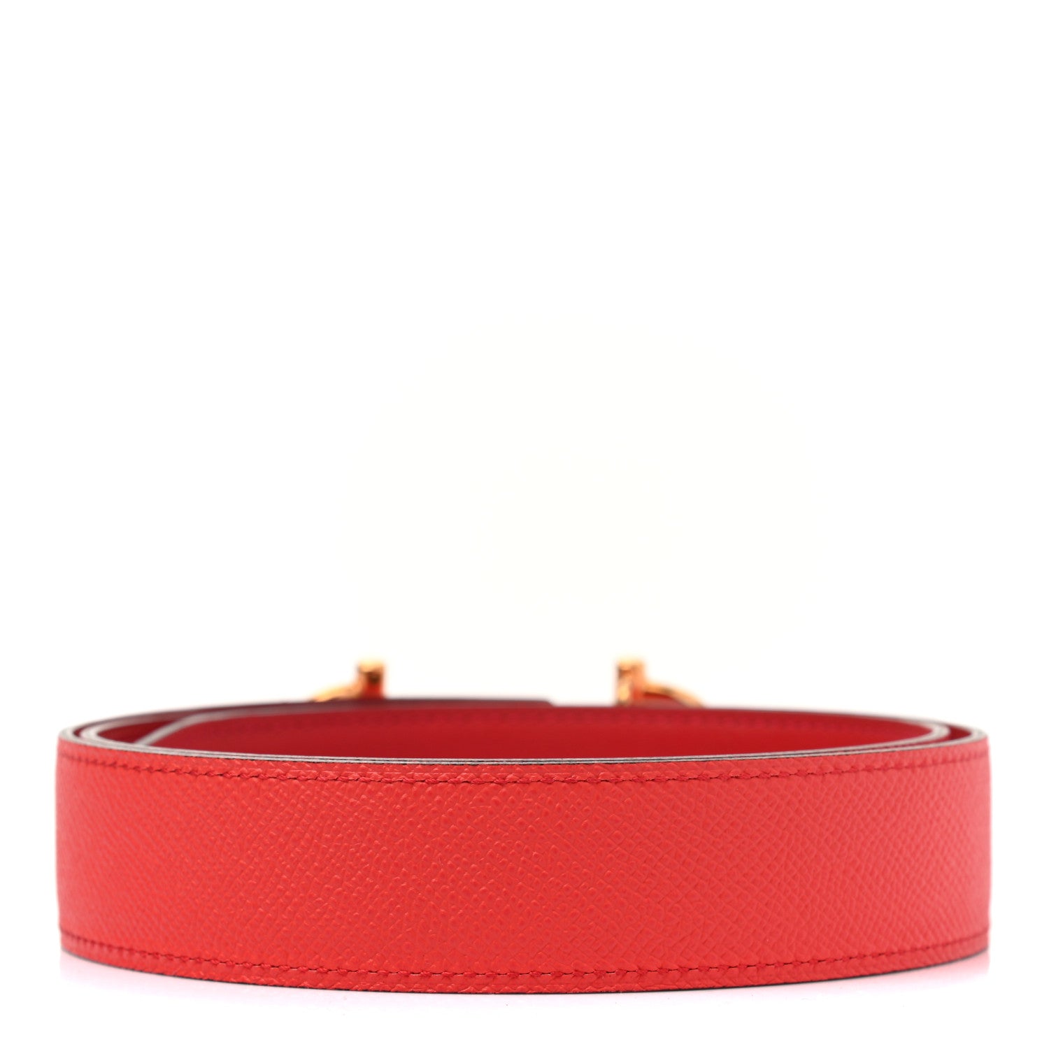 Hermes Swift Epsom 32mm Gamma Belt 85 Capucine Rouge Casaque 2 of 5