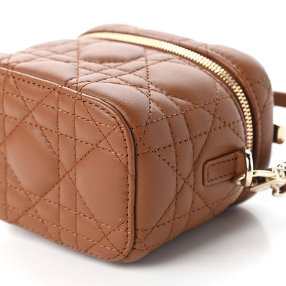 Christian Dior Lambskin Cannage Micro Lady Dior Vanity Case Cognac 7 of 11