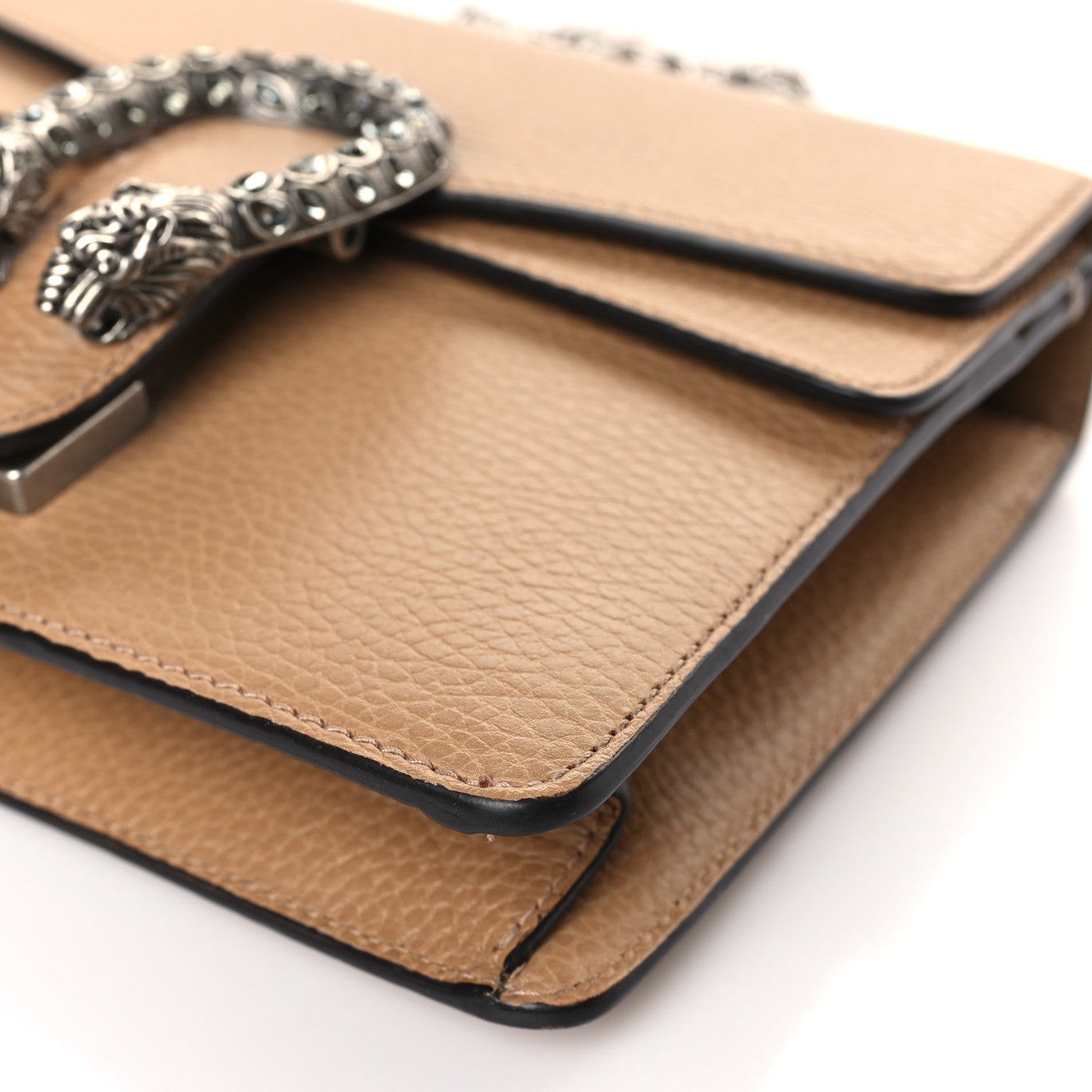 Gucci Dollar Calfskin Crystal Mini Dionysus Shoulder Bag Natural Tan Black Diamond 9 of 9