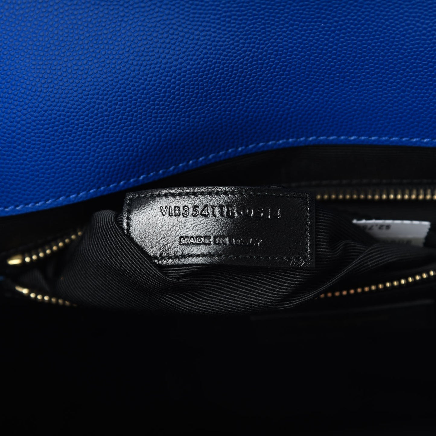 Grain De Poudre Matelasse Chevron Large Monogram Satchel Blue Majorelle