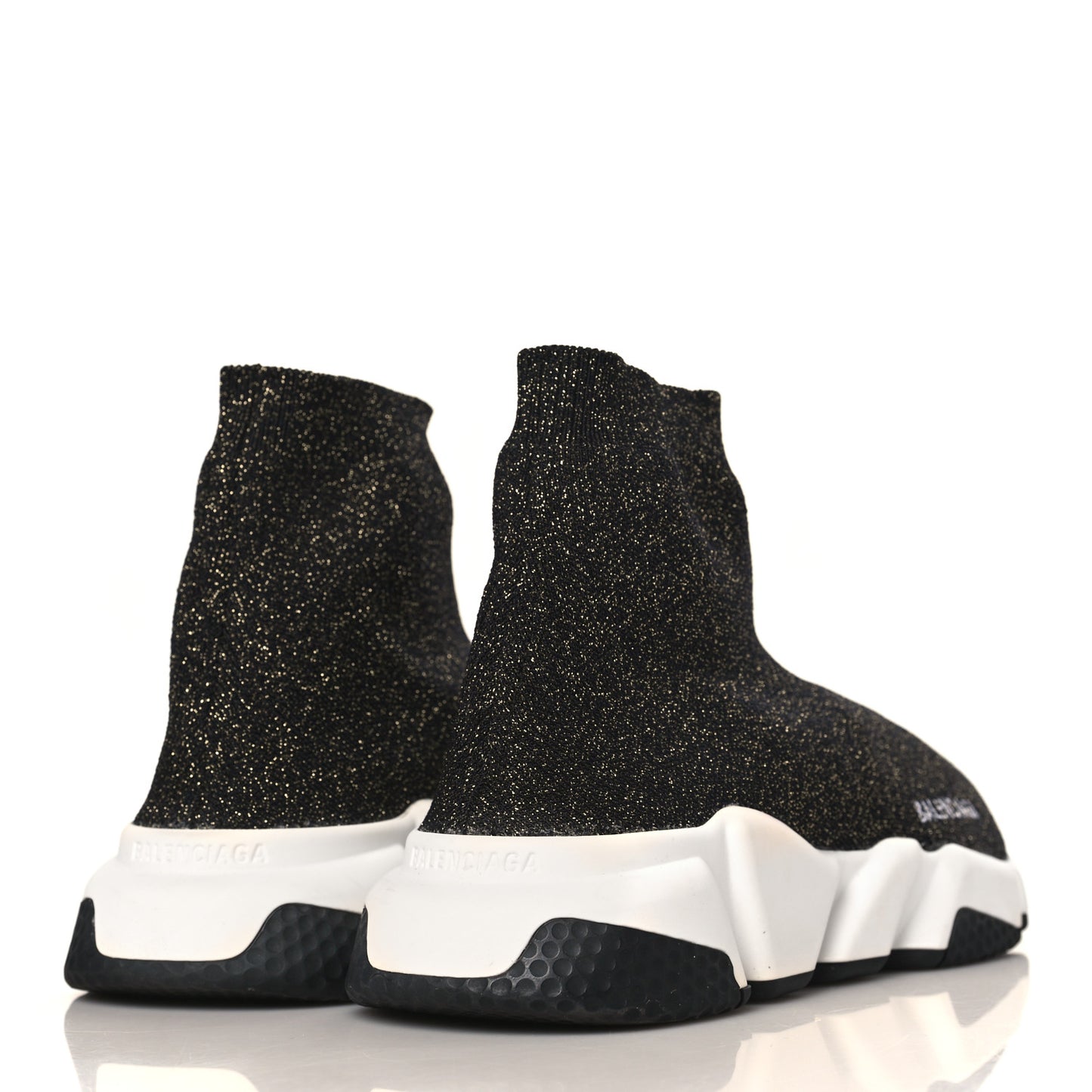 Knit Metal Womens Speed Sneakers 39 Black Gold