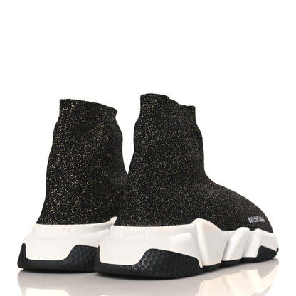 Balenciaga Knit Metal Womens Speed Sneakers 39 Black Gold 4 of 9