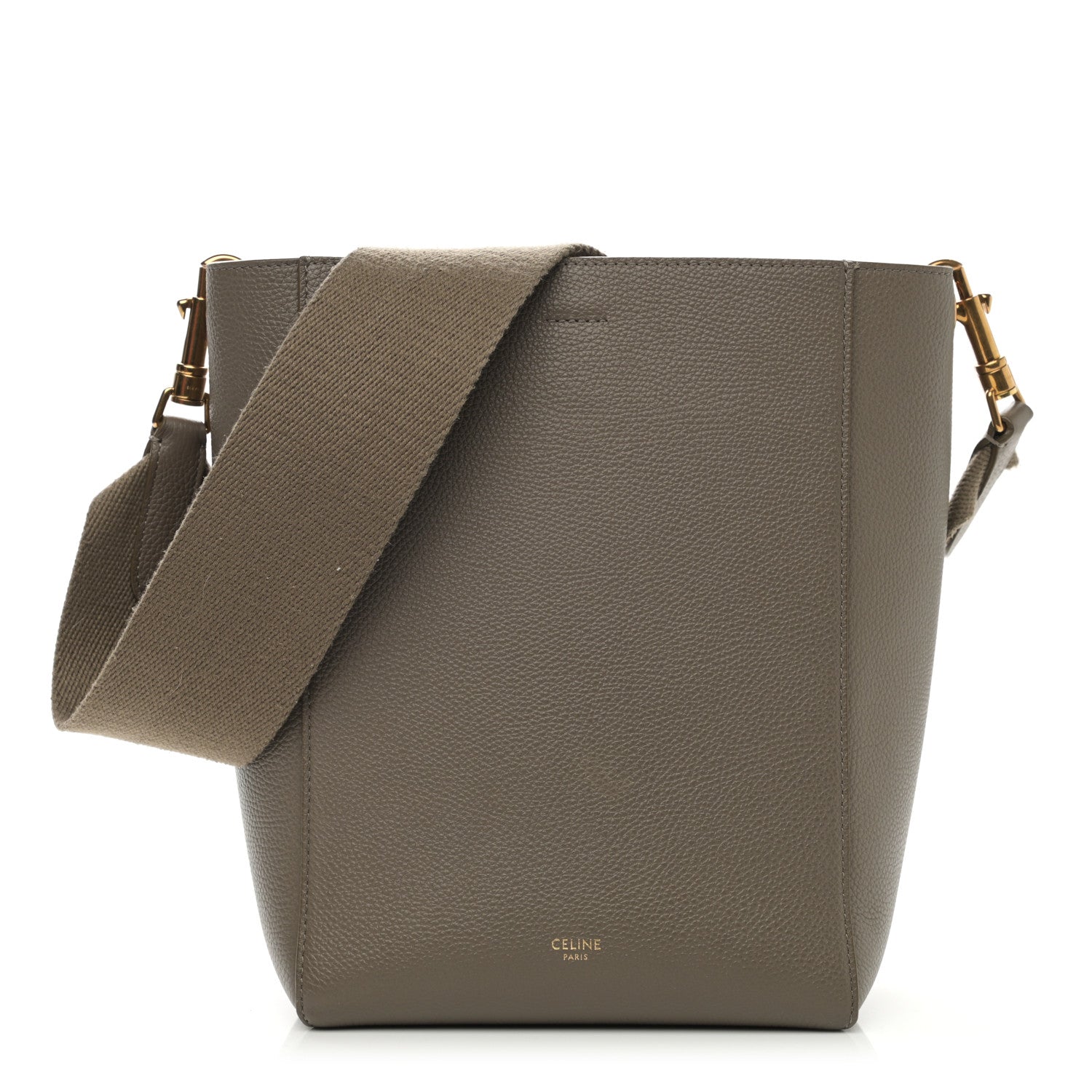 Celine Soft Grained Calfskin Small Sangle Bucket Bag Taupe 1 of 11