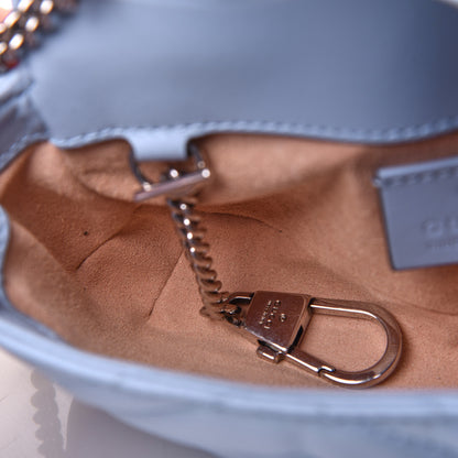Gucci Calfskin Matelasse Super Mini GG Marmont Shoulder Bag Porcelain Light Blue 11 of 11