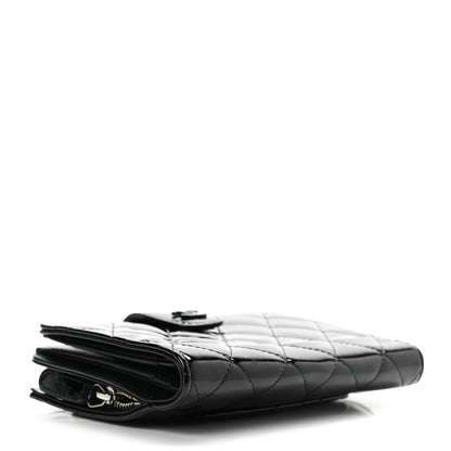 Chanel Patent Quilted Zip Pocket Wallet Black 4 of 8
