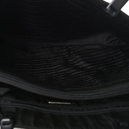 Prada Tessuto Nylon Calfskin Chain Tote Black 4 of 5