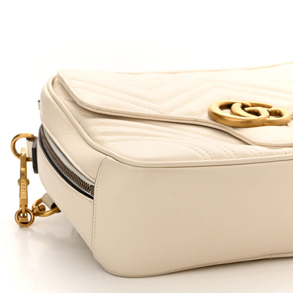 Gucci Calfskin Matelasse Sylvie Web Small GG Marmont Top Handle Shoulder Bag White 8 of 9